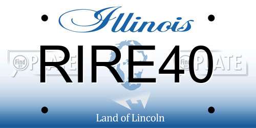 RIRE40 Illinois License Plate