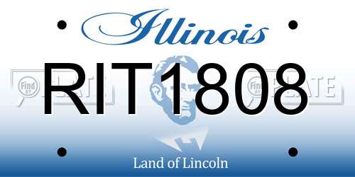 RIT1808 Illinois License Plate