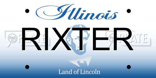 RIXTER Illinois License Plate