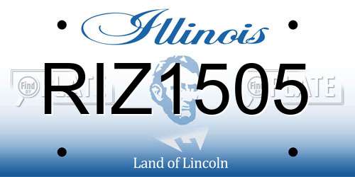 RIZ1505 Illinois License Plate