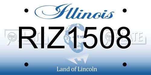 RIZ1508 Illinois License Plate