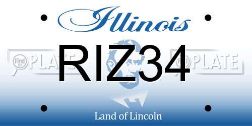 RIZ34 Illinois License Plate