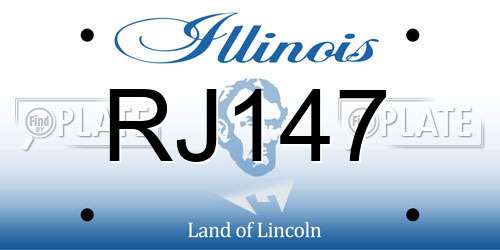 RJ147 Illinois License Plate