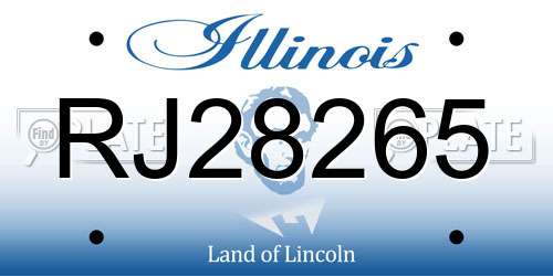 RJ28265 Illinois License Plate
