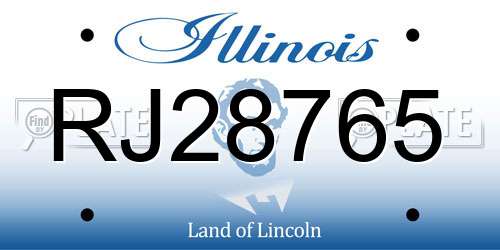 RJ28765 Illinois License Plate