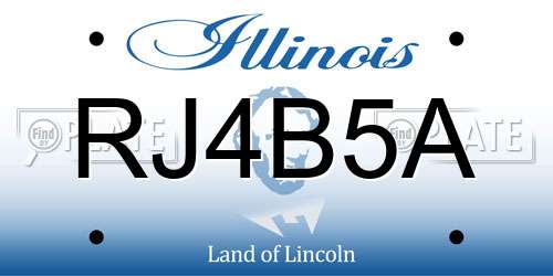 RJ4B5A Illinois License Plate