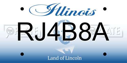 RJ4B8A Illinois License Plate