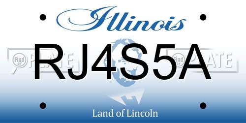 RJ4S5A Illinois License Plate