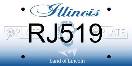 RJ519 Illinois License Plate