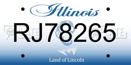 RJ78265 Illinois License Plate
