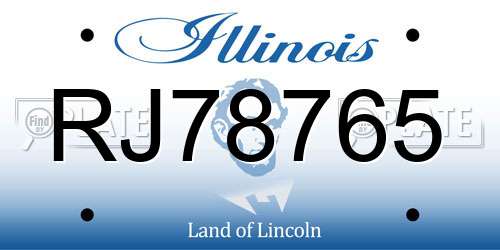 RJ78765 Illinois License Plate