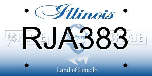 RJA383 Illinois License Plate