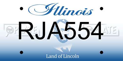 RJA554 Illinois License Plate