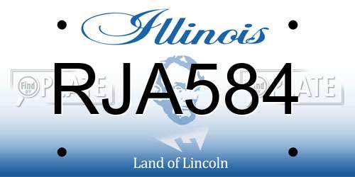 RJA584 Illinois License Plate