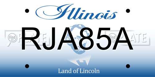 RJA85A Illinois License Plate