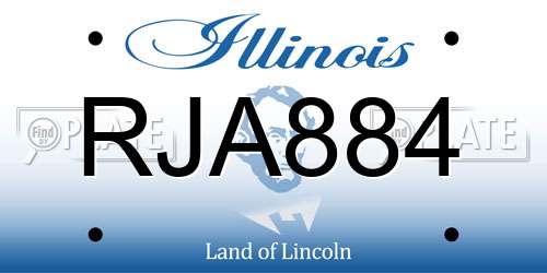 RJA884 Illinois License Plate