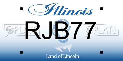 RJB77 Illinois License Plate