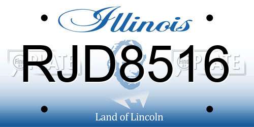 RJD8516 Illinois License Plate