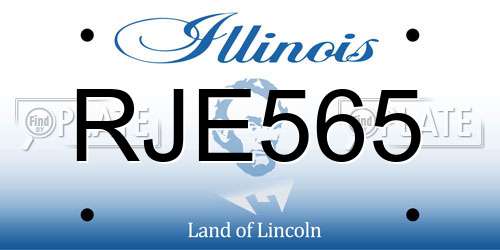 RJE565 Illinois License Plate