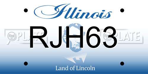 RJH63 Illinois License Plate