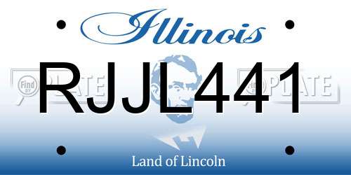 RJJL441 Illinois License Plate