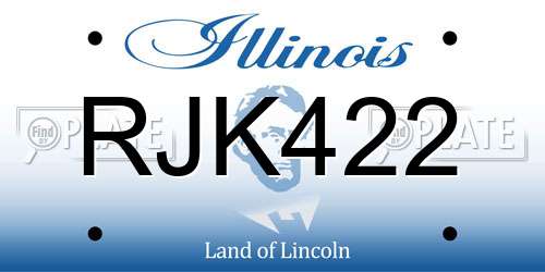 RJK422 Illinois License Plate