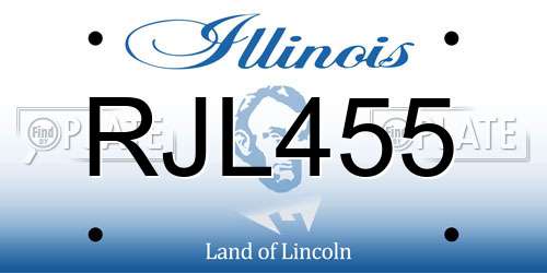 RJL455 Illinois License Plate