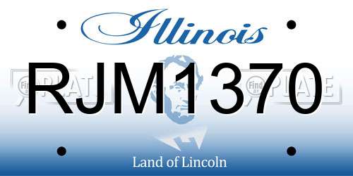 RJM1370 Illinois License Plate