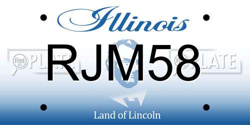 RJM58 Illinois License Plate