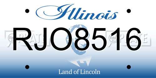RJO8516 Illinois License Plate