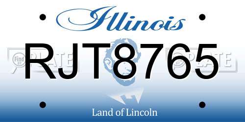 RJT8765 Illinois License Plate