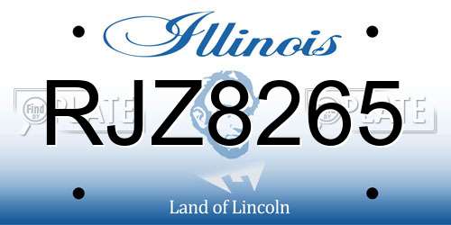 RJZ8265 Illinois License Plate