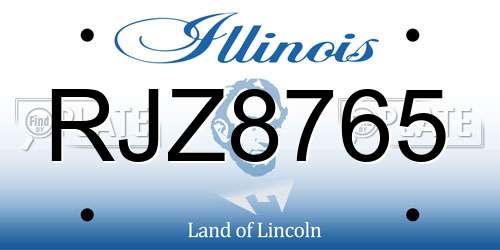 RJZ8765 Illinois License Plate