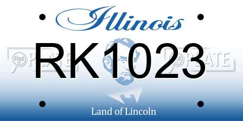 RK1023 Illinois License Plate