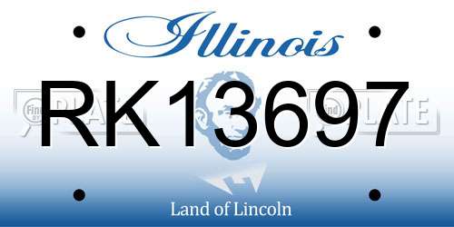 RK13697 Illinois License Plate