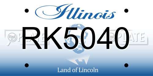 RK5040 Illinois License Plate