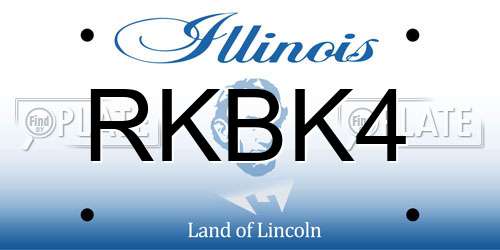 RKBK4 Illinois License Plate