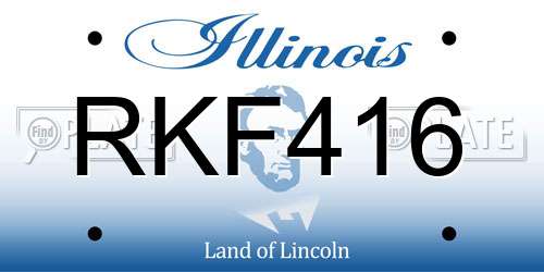 RKF416 Illinois License Plate