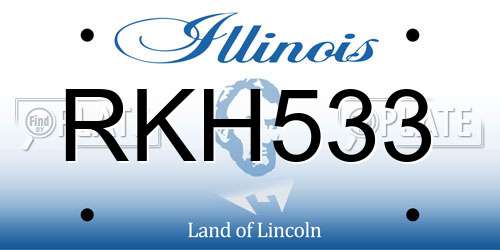 RKH533 Illinois License Plate