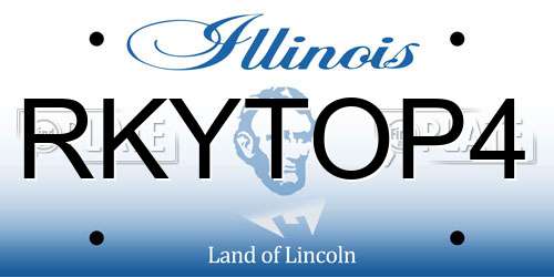 RKYTOP4 Illinois License Plate