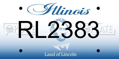 RL2383 Illinois License Plate
