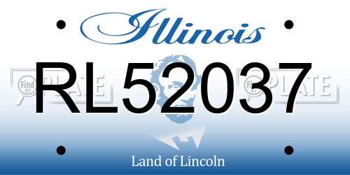 RL52037 Illinois License Plate