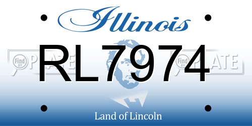RL7974 Illinois License Plate