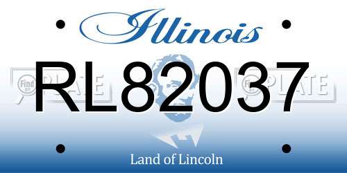 RL82037 Illinois License Plate