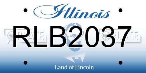 RLB2037 Illinois License Plate