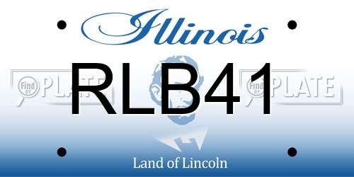 RLB41 Illinois License Plate