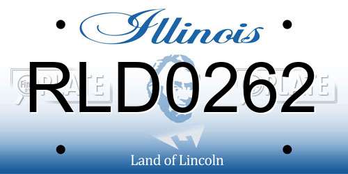 RLD0262 Illinois License Plate