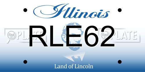 RLE62 Illinois License Plate