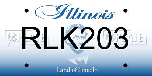 RLK203 Illinois License Plate