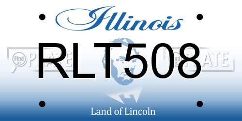 RLT508 Illinois License Plate